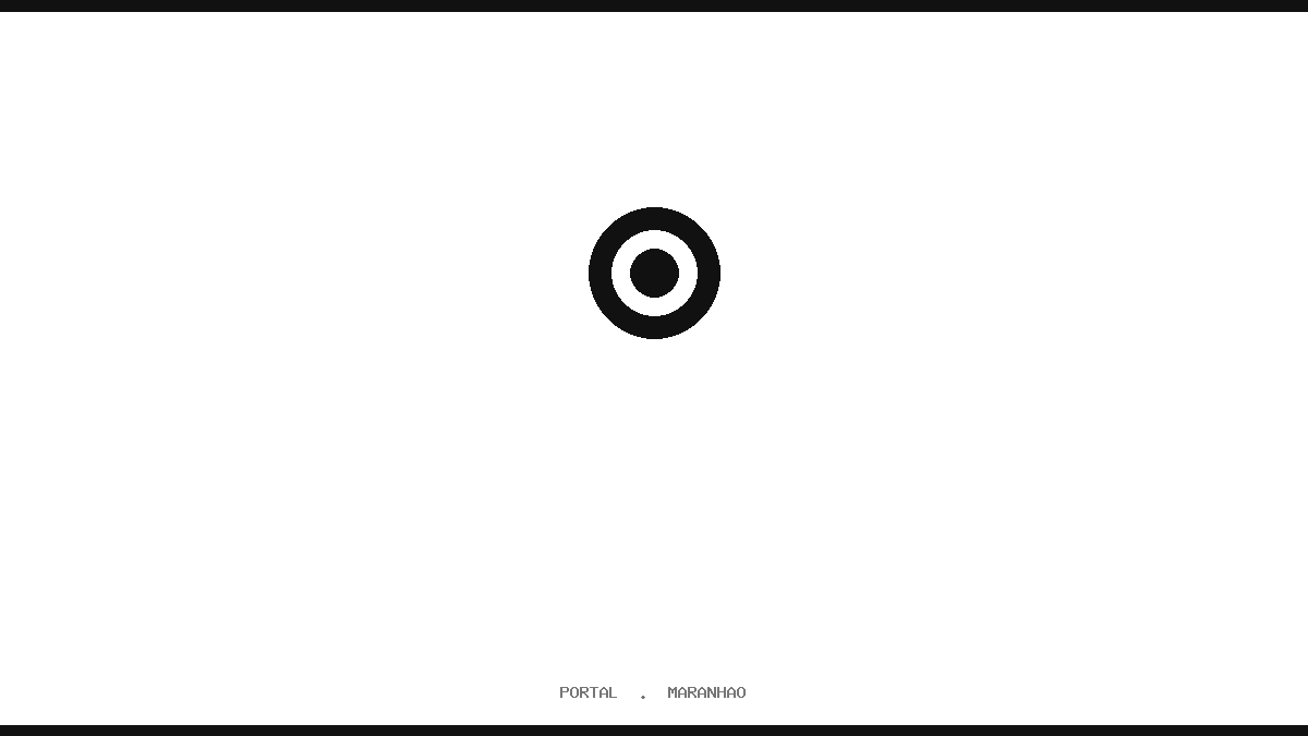 Arte de abertura do Portal Tupimearim: o símbolo do portal em preto sobre fundo branco